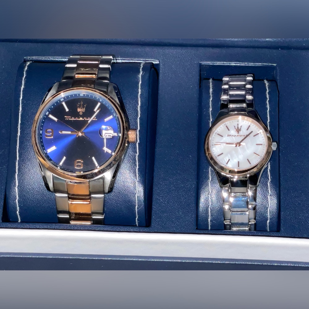 Men’s and women’s Maserati watch set from Italy